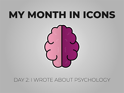 My Month In Icons: Day 2 -- Brain Matter 30 day challenge brain bright colorful design gradient icon iconography illustration linear medical pink psychology purple typography