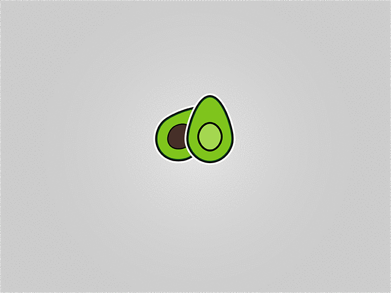 My Month In Icons: Day 4 -- Avocados! 30 day challenge 30 days of animation animation avocado avocados food and drink gif icon iconography illustration linear typography