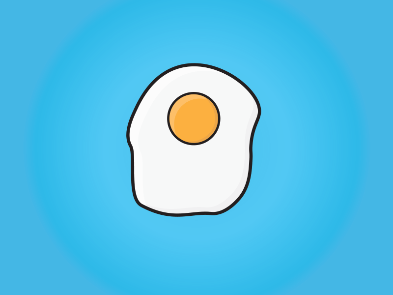 My Month in Icons: Day 7 -- Fried Egg 30 day challenge 30 days of animation animation egg eggs food food and drink gif highlight icon iconography illustration linear shadow vector