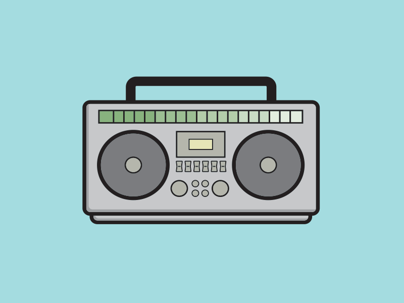 My Month In Icons: Day 14 -- Boombox 30 day challenge 30 days of animation animation boombox dials fun gif highlight icon iconography illustration linear music shadow vector