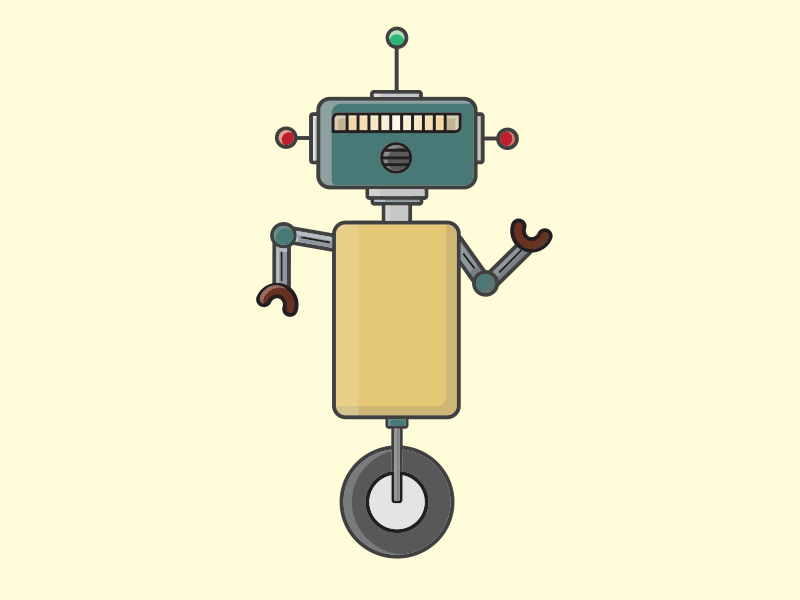 My Month In Icons: Day 18 -- I Made a Robot 30 day challenge 30 days of animation animation future gif high tech highlight humor icon iconography illustration linear robot shadow technology vector