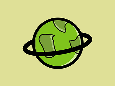 My Month In Icons: Day 23 -- Little Green Dot 30 day challenge earth highlight icon iconography illustration linear planet shadow space vector