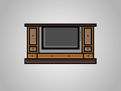 My Month In Icons: Day 25 -- Old School TV 30 day challenge 70s 80s highlight humor icon illustration linear old school retro shadow technology tv set vector