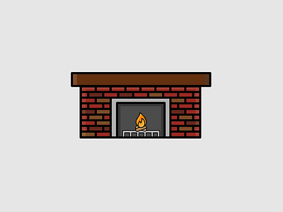 My Month In Icons: 29 -- Fireplace 30 day challenge fire highlight icon iconography illustration linear shadow vector