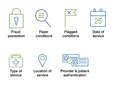 Healthcare Visit Verification Icon Set finance flat healthcare healthcare icons icon iconography illustration linear vector verification