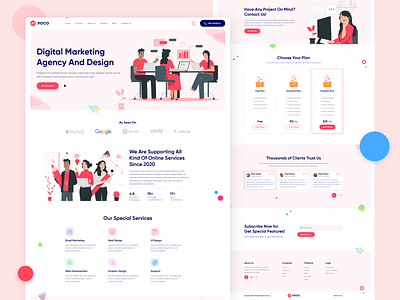 Digital marketing agency agency agency website best shot clean ui creative creative work homepage design illustration landing page modern design startup ui ui design uiuxdesign web web design