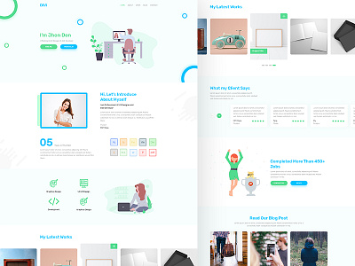 DIVI - Personal Portfolio Template agency blog business clean creative creative design design gallery illustration material ui minimal modern one page personal portfolio psd design showcase