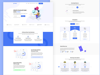 UTRUN - Software, App Landing page PSD Template app app showcase app store blue bootstrap clean creative dark ios landing page marketing modern product launch product startup software