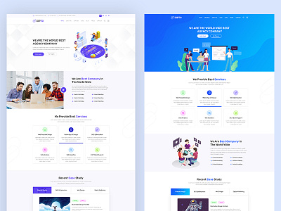 DIPTO - One Page Isometric Creative Agency Template