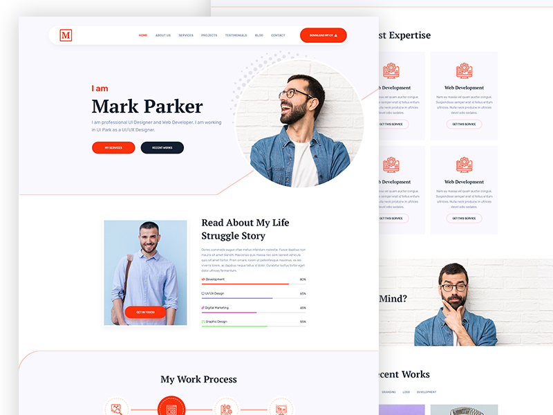 Personal Portfolio Website Design by Mostofa on Dribbble