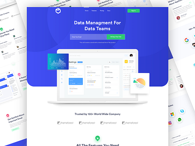 Data Management Landing Page agency agency landing page app landing page business clean clean design clean ui creative data management illustration landing page saas software solution ui
