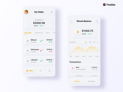 Neomorphism Cryptocurrency Wallet App Design bitcoin bitcoin wallet btc clean crypto cryptocurrency currency design ethereum exchange ico ios mobile neomorphism payment statistic token ui ux wallet