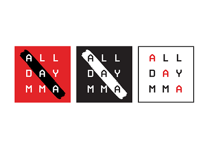 All Day MMA Logo - WIP black branding clean design fit fitness gym illustration logo mma modern red simple typography vector white
