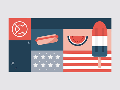 July 4th Animation - Crafted animation blue branding celebration fireworks flags fourth of july graphic design independence july fourth motion graphics patriotic popsicle red stars stripes watermelon white