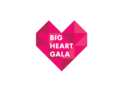 Big Heart Gala Logo brand identity charity gala geometric heart logo design pink