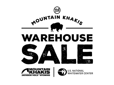 Warehouse Sale Logo ad cider clothes fall logo mountain music newspaper rapids sale warehouse whitewater