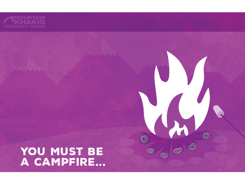 Valentine's Day Card - Campfire Edition animation design feels gif heart illustration marshmallows mountains outdoors purple valentine valentines day