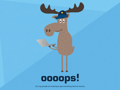 Marty Moose animal blue drawing illustration laptop moose scouts tech technology vector website