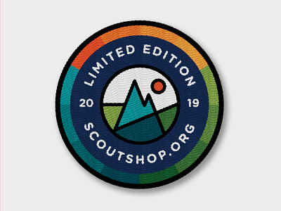 Limited Edition Patch blog branding colors design icon illustration logo mountains patch patches rainbow scouts stripes sunset typography vector