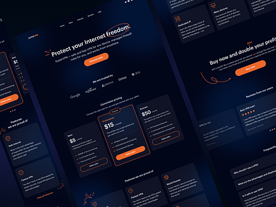 Landing page for VPN Service