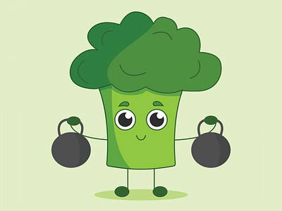 Broccoli adobe illustrator broccoli character food healthy healthy eating healthy food illustration sport strong stronger vector vegetable vegetables