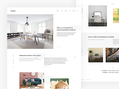 Evolution clean desktop evolution furniture landing page minimal style ui ux web