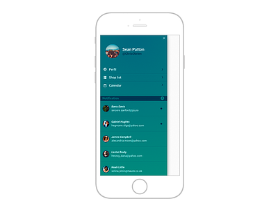 Mobile menu example app blue menu mobile notification notifications simple