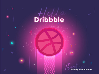 Dribbble Debut dribbble first galaxy hello illustration shot sky space stars