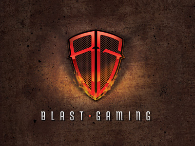Blast Gaming Logo flames grunge ignition labs logo shield sword textures