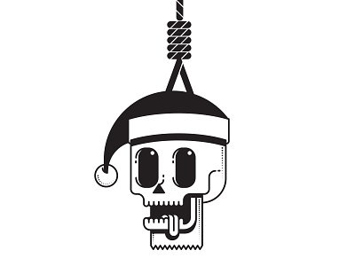 Over It black and white christmas drawing grid design holidays illustration illustrator santa skull