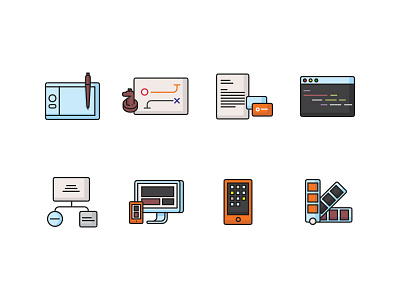 Services Icons 2 design development iconography icons illustrator services