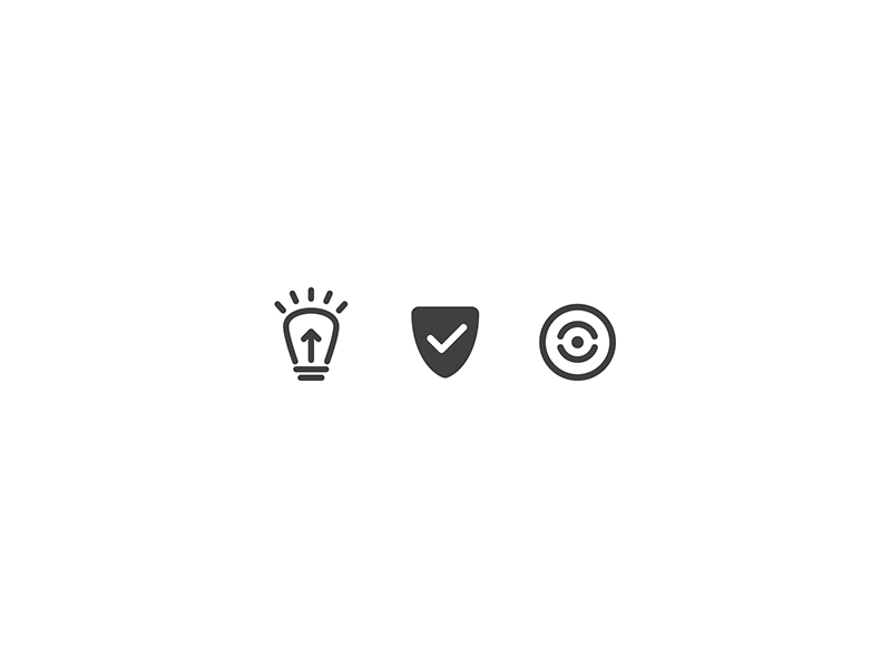 Personal Best Icons bulb check iconography illustrator light photoshop shield target