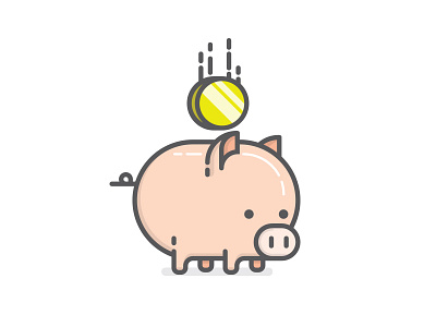 Piggy Bank bank coins illustration illustrator money pig