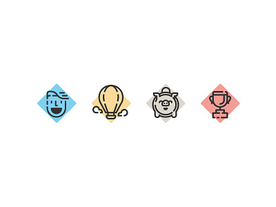 Icons balloon bank education iconography icons illustrator learning pig trophy