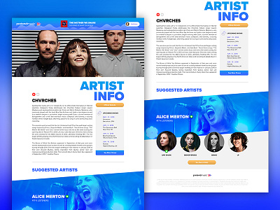 Pretend Music Website Artist Info Page events info music photoshop tickets ui website