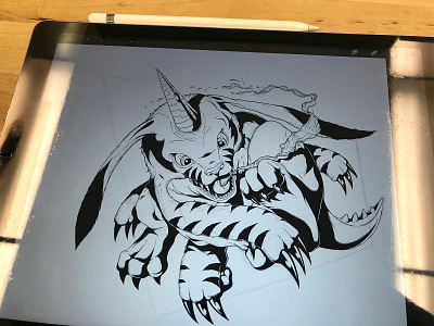 Gabumon Inks digimon drawing gabumon illustration inking ipad procreate