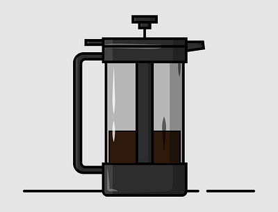 French Press coffee french press illustration simple illustration