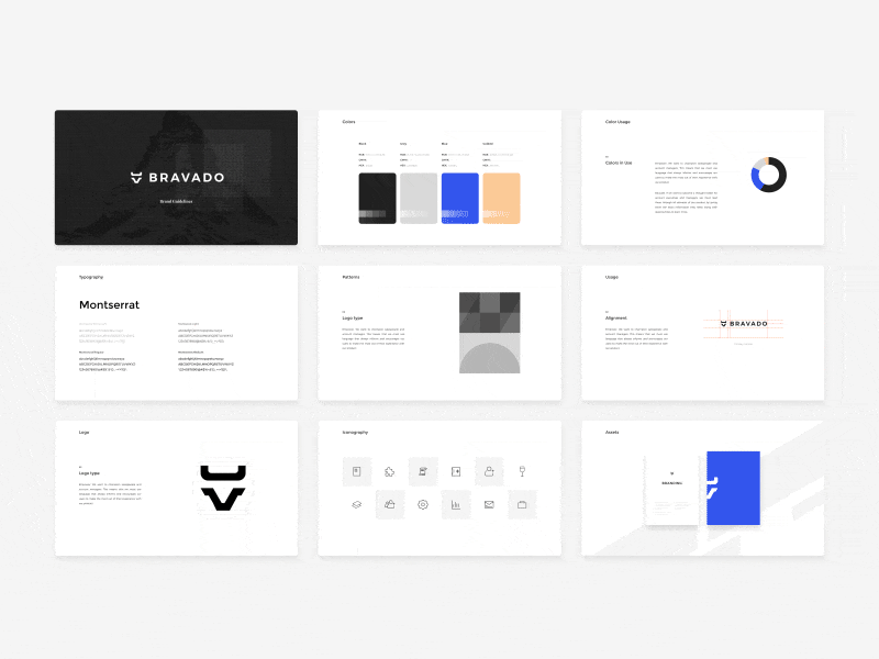 Bravado Branding ae after effects brand branding bull dark layout deck design gif gif animation logo materialup sales sketch sketchapp testimonials ui