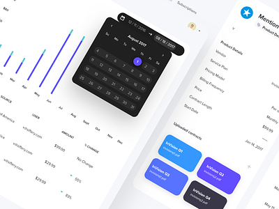 Product Pricing Pages blue calendar chart dashboard dashboard design data data visualization design finance line graph materialup price table pricing pricing table product sass sketch sketchapp ui web