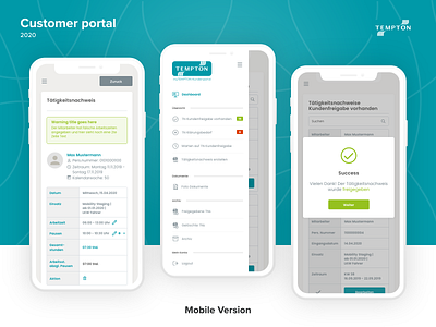 Customer Portal app corporate customer dashboard design details menu portal project service ui ux