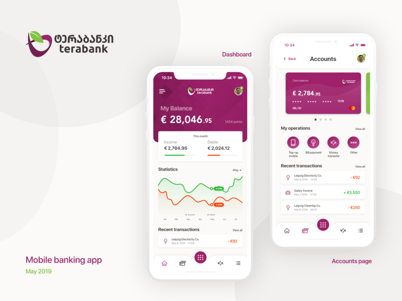 Mobile banking app account app bank banking dashboard design mobile ui ux