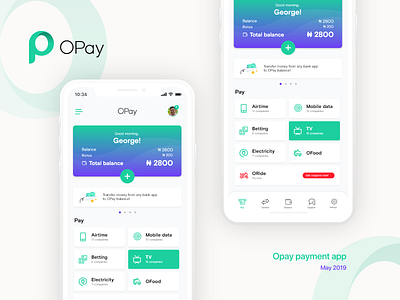 Opay - payment application app app design application company dashboard design opay payment ui ux ux design