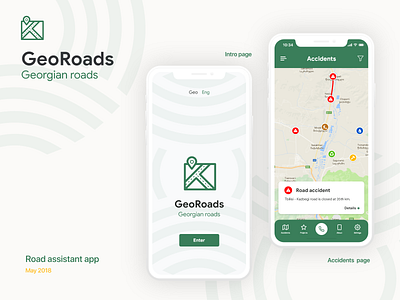 GeoRoad - Road assistant app accident android app app design design georgia ios mobile road traffic ui ux