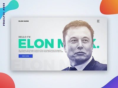 #DailyUi - 003 - Landing Page dailyui designers elonmusk indiandesigner mars minimalist theboringcompany uichallenge uidesign