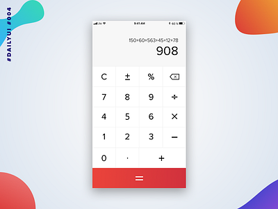 #DailyUi - 004 - Calculator calculator colors dailyui humanfactor ios iosapp material minmal numbers simple uidesign uxdesign