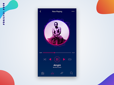 #DailyUi - 009 - Music Player appdesign ios iosapp kendricklamar minimal musicapp musicplayer uidesign uxdesign