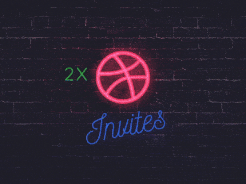 2x Invites - Giveaway 2xinvites designers dribbbleinvites fresh giveaway neon