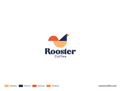 Rooster Coffee brand identity concept logo design minimalist
