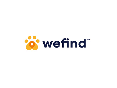 Wefind Logo Design branding clean design location logo logo design love pet