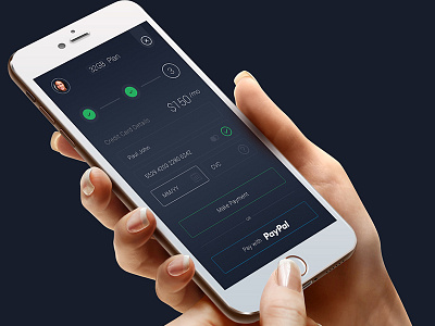 Payment app credit card dark iphone iphone6 mobile payment payment method paypal ui ux